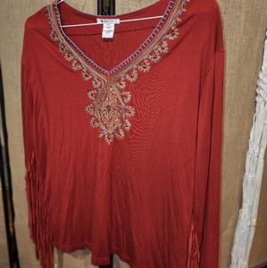 Krista Lee long sleeve fringe shirt
